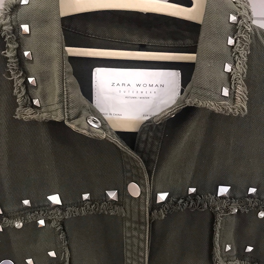 Army Green Zara Button Up Jacket - image 2